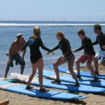 family surf lesson