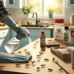 ants on a countertop in a kitchen